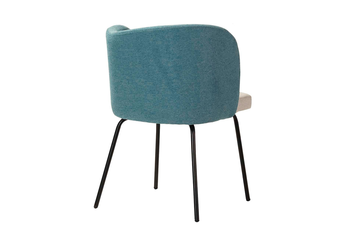 SILLA POLIESTER LINO AZUL GRIS 53x54x81 CM