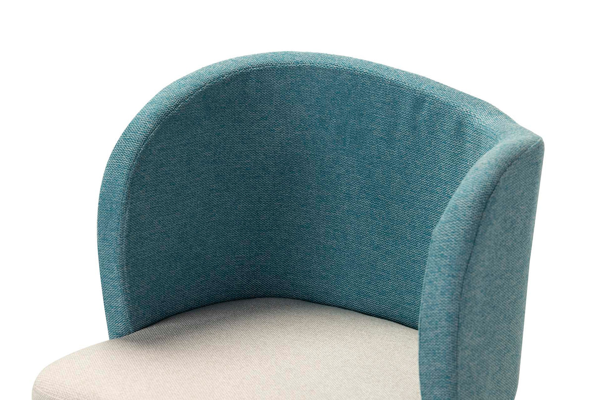 SILLA POLIESTER LINO AZUL GRIS 53x54x81 CM