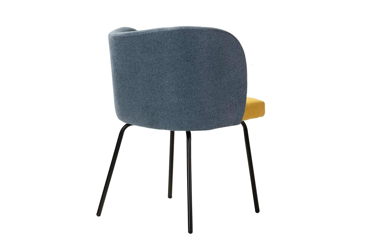 SILLA LINO POLIESTER AZUL AMARILLO 53x54x81 CM