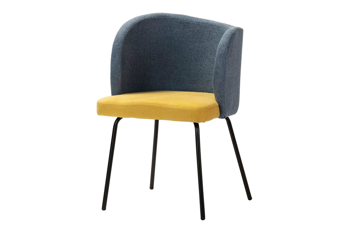 SILLA LINO POLIESTER AZUL AMARILLO 53x54x81 CM