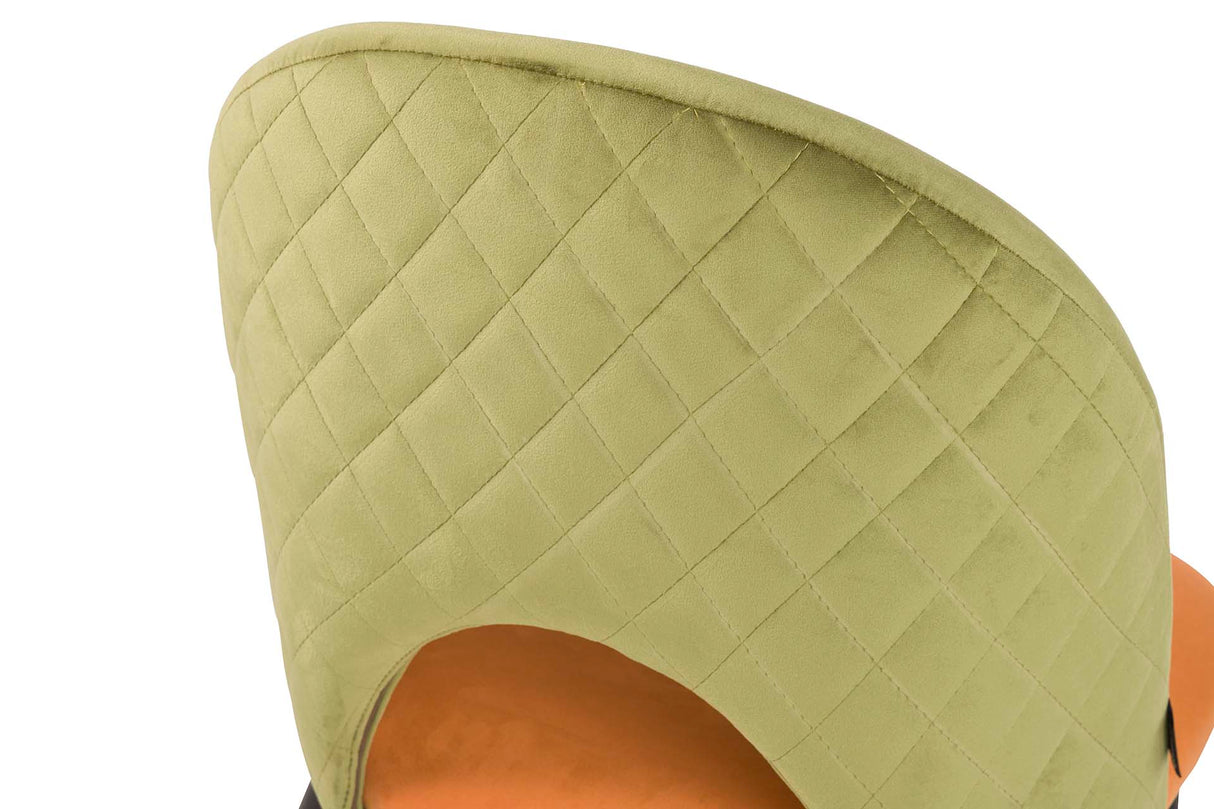 Chaise en velours vert orange 49x54x87 cm