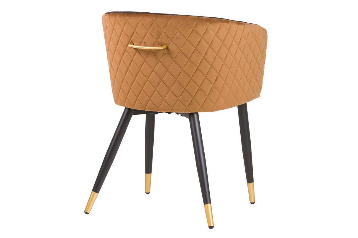 Schwarzer gelber Samtstuhl 55x55x76 cm