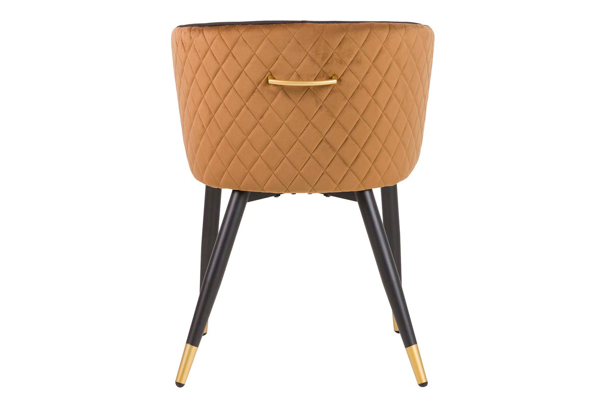 Schwarzer gelber Samtstuhl 55x55x76 cm