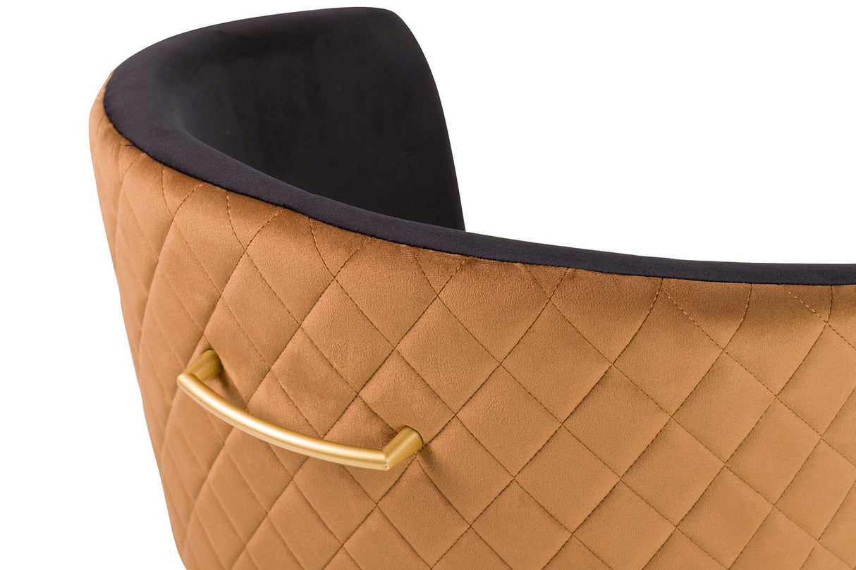 Schwarzer gelber Samtstuhl 55x55x76 cm