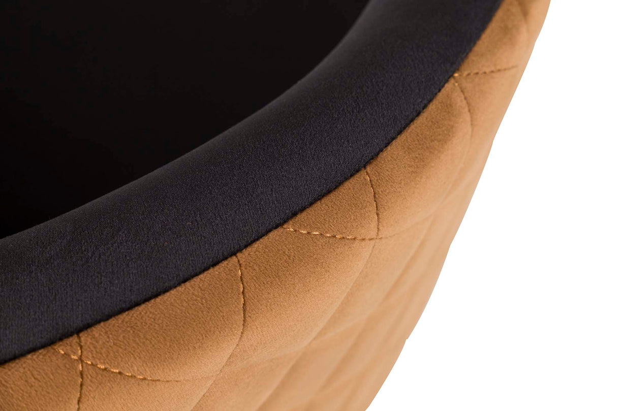 Schwarzer gelber Samtstuhl 55x55x76 cm