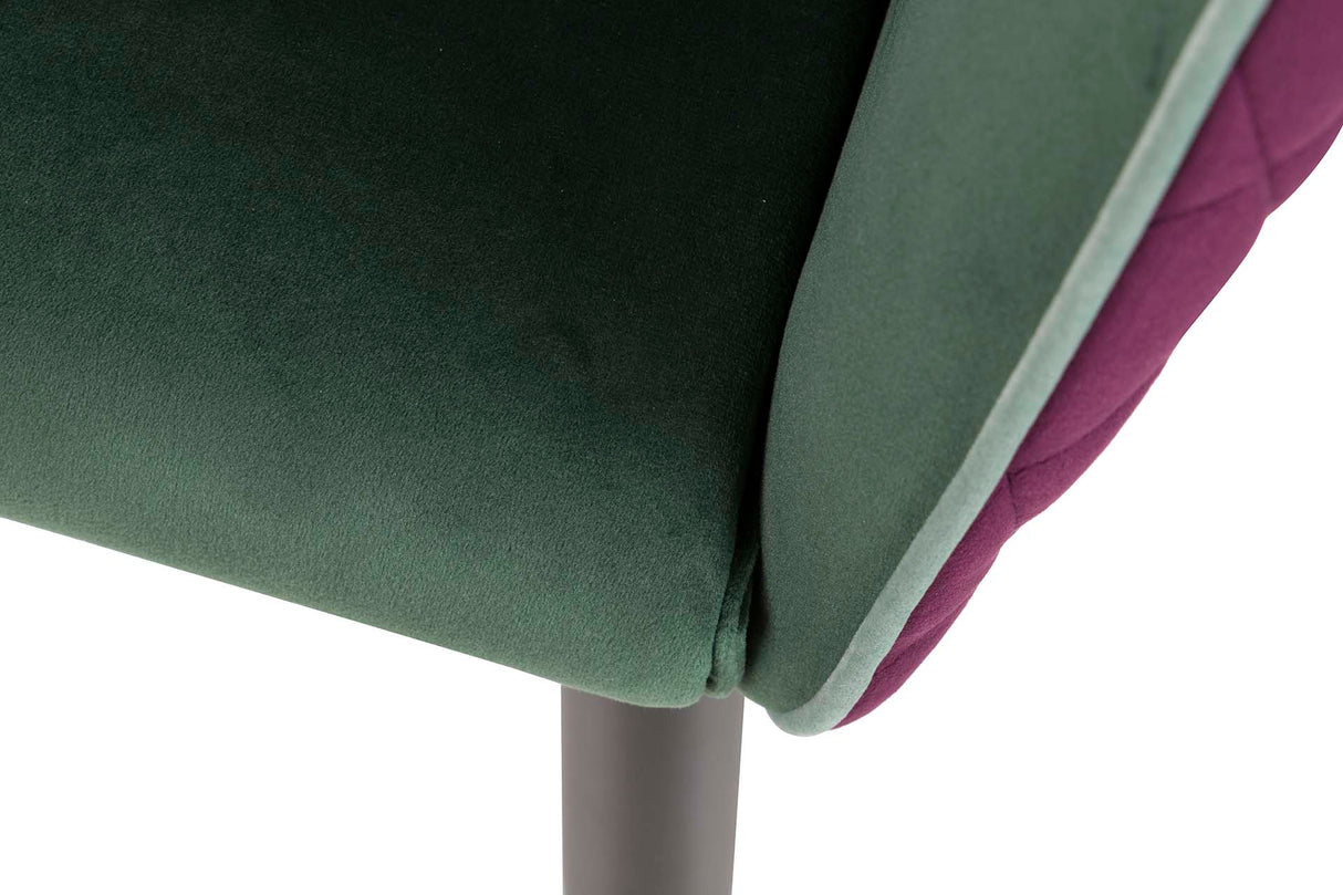 Sedia in velluto viola blu 55x55x76 cm