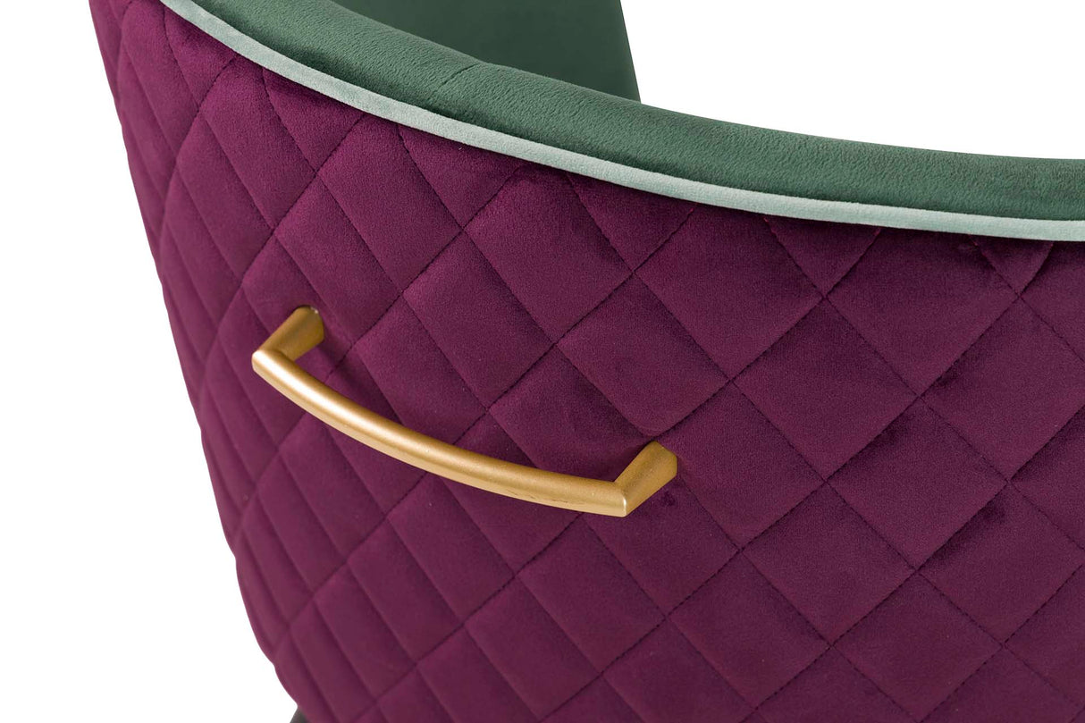 Sedia in velluto viola blu 55x55x76 cm