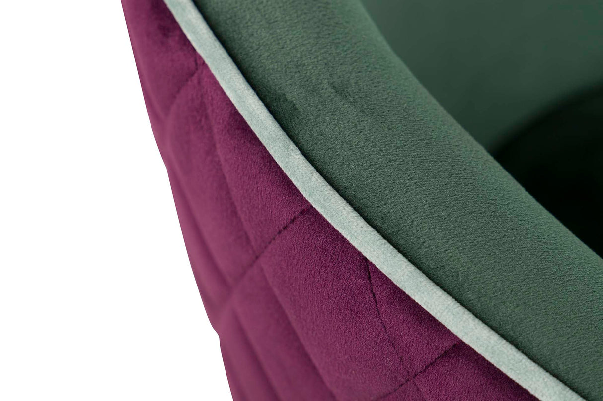 Sedia in velluto viola blu 55x55x76 cm