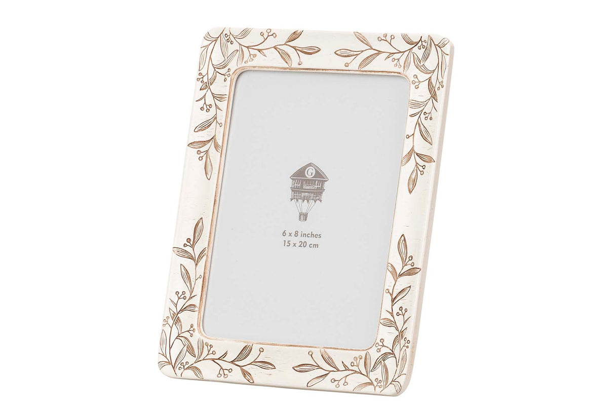 PORTAFOTOS RESINA BLANCO ANTIQUE 15x20 CM