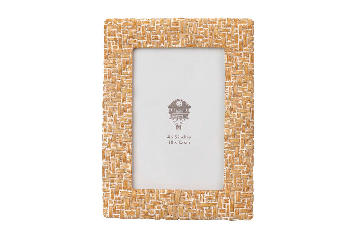 PORTAFOTOS RESINA NATURAL BLANCO 10x15 CM