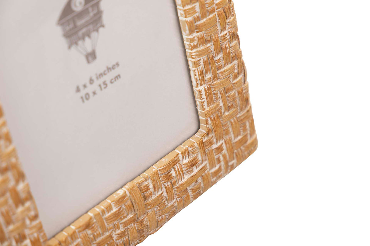 PORTAFOTOS RESINA NATURAL BLANCO 10x15 CM