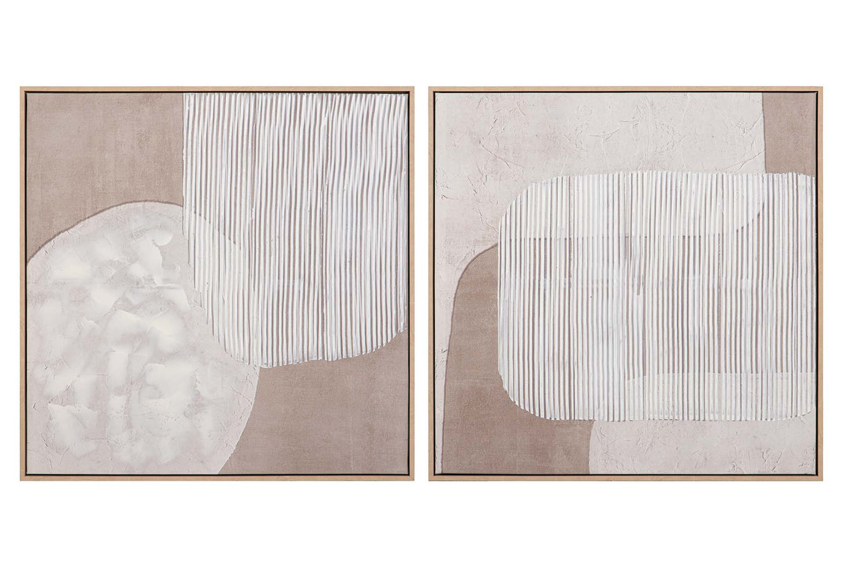 Setzen Sie 2 Tabellen 50% handgemalt 83x4x83 cm