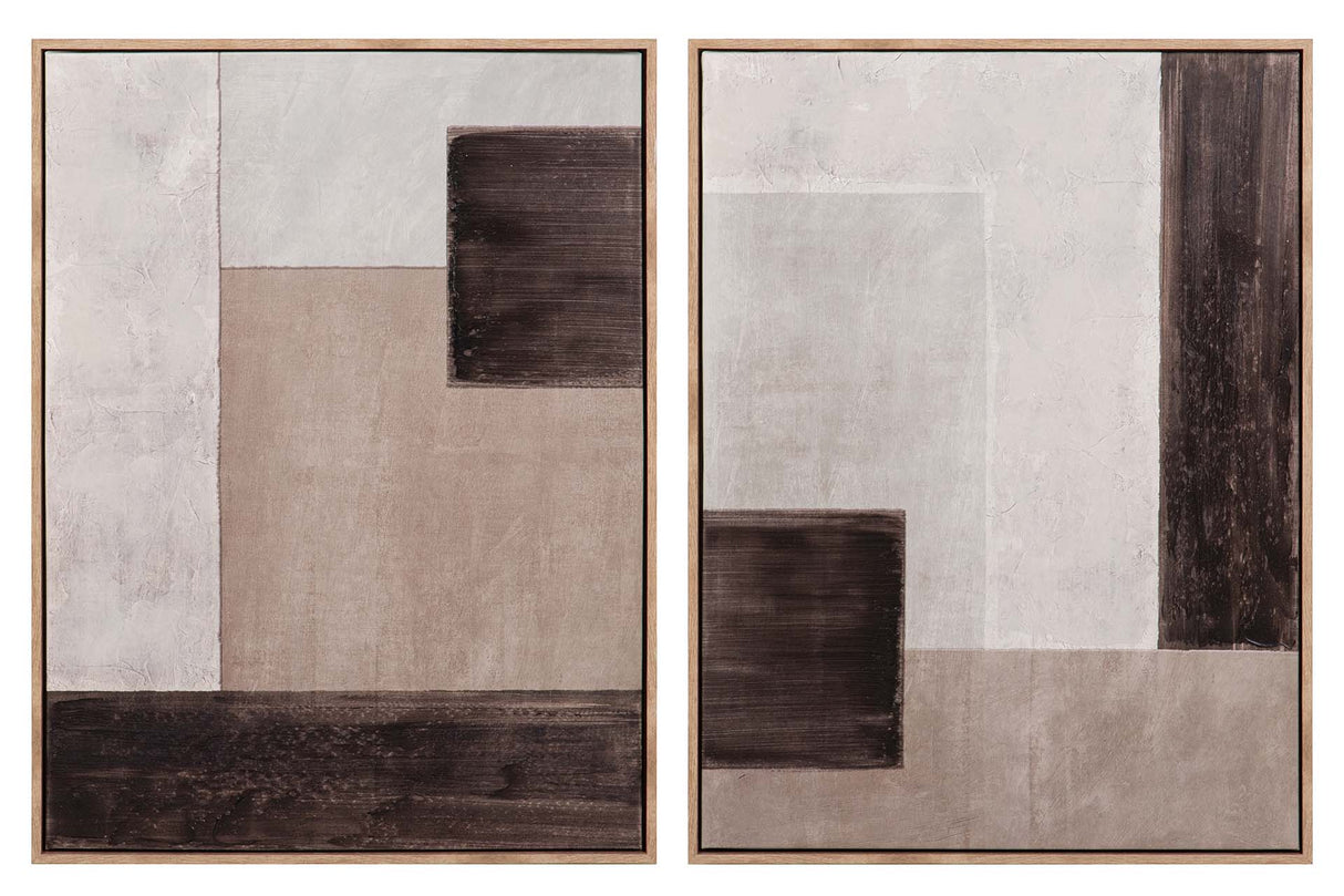 SET 2 CUADROS 50% PINTADO A MANO 63x4x83 CM