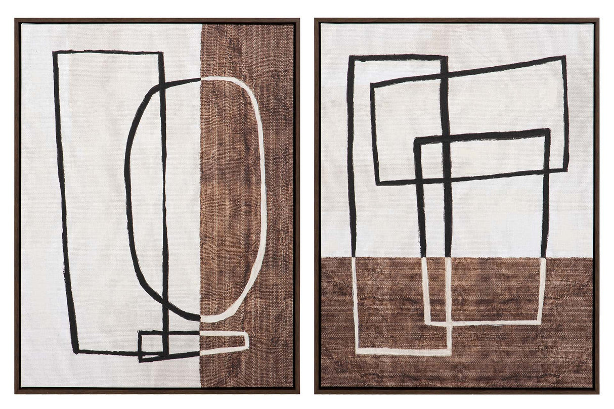 Régler 2 tables 50% peints à la main 63x4x83 cm