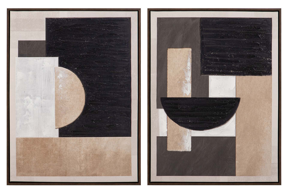 SET 2 CUADROS 50% PINTADO A MANO 63x4x83 CM