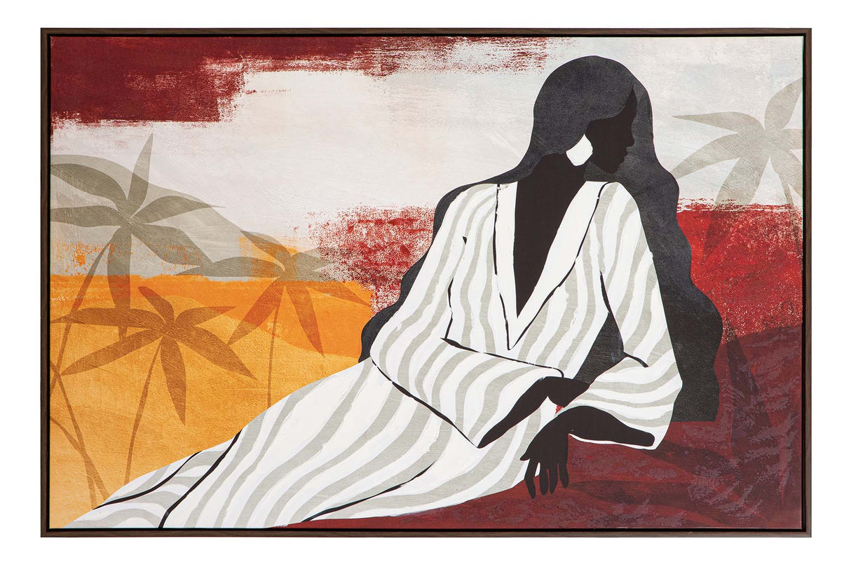 CUADRO AFRICANA 50% PINTADO A MANO 123x4x83 CM