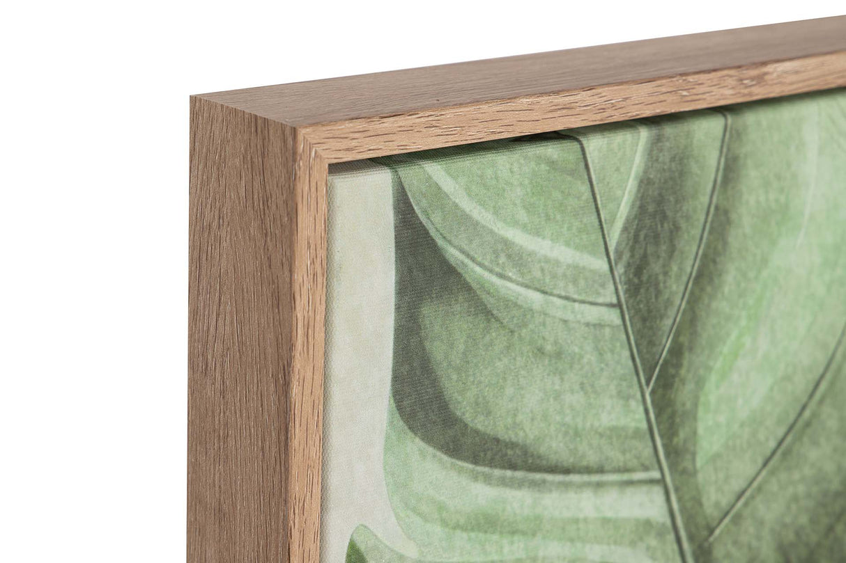 CUADRO HOJAS 50% PINTADO A MANO 83x4x123 CM