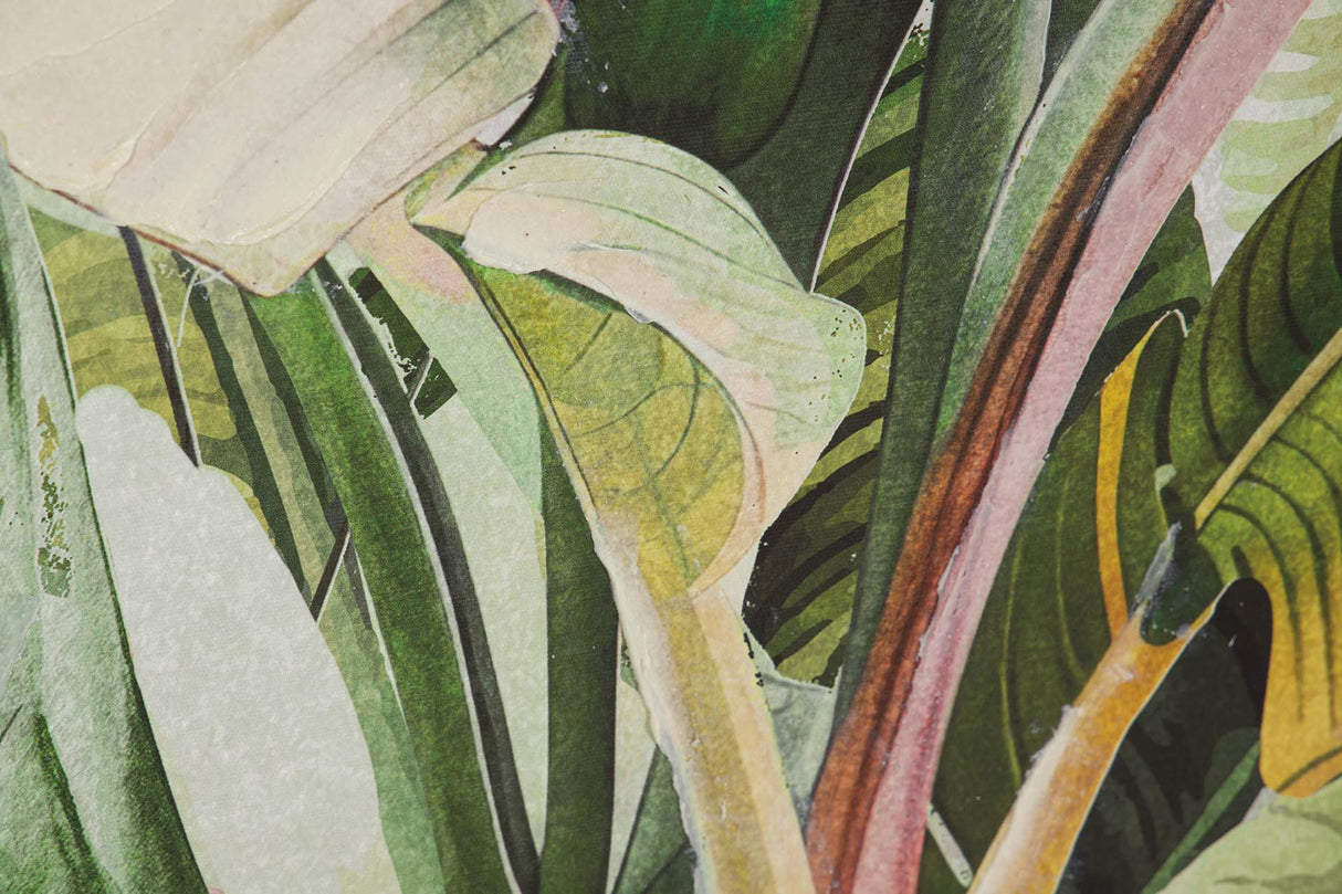 CUADRO HOJAS 50% PINTADO A MANO 83x4x123 CM