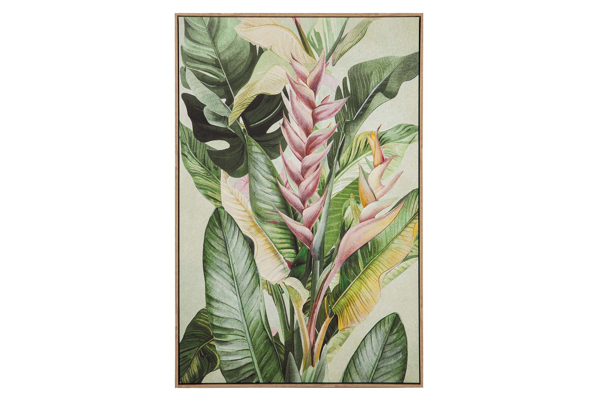 CUADRO HOJAS 50% PINTADO A MANO 83x4x123 CM