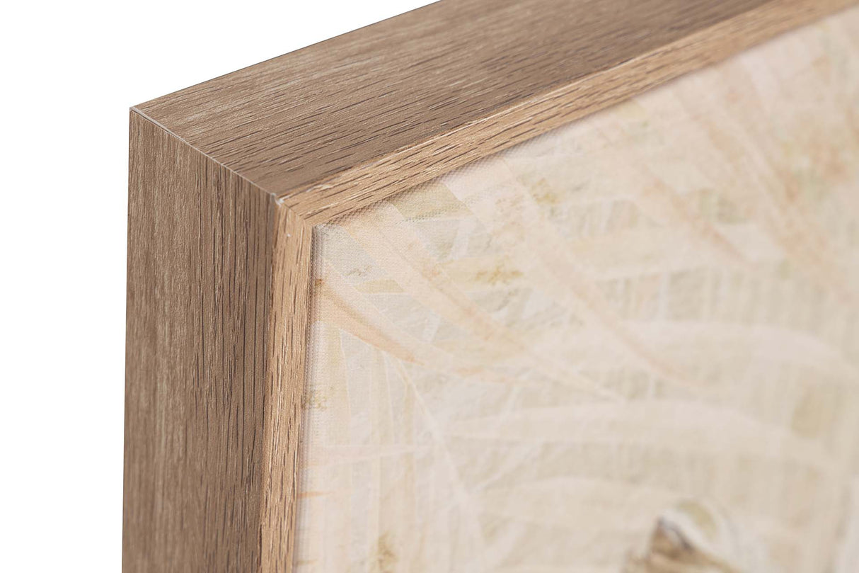 CUADRO HOJAS 50% PINTADO A MANO 122x4x83 CM