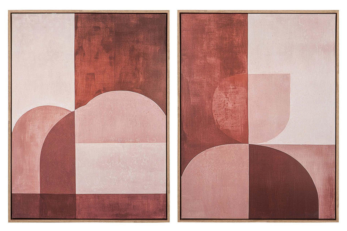 SET 2 CUADROS 50% PINTADO A MANO 63x4x83 CM