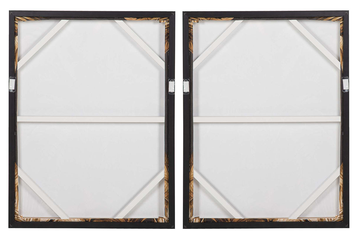 SET 2 CUADROS CON RELIEVE MARCO MARRON 63x4x83 CM