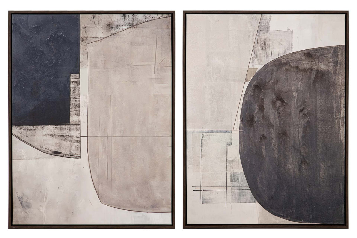 SET 2 CUADROS 50% PINTADO A MANO 63x4x83 CM