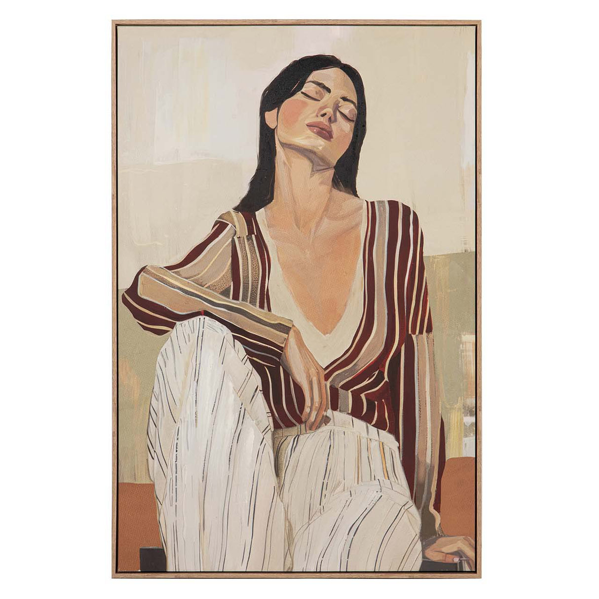 CUADRO MUJER 50% PINTADO A MANO 83x4x123 CM