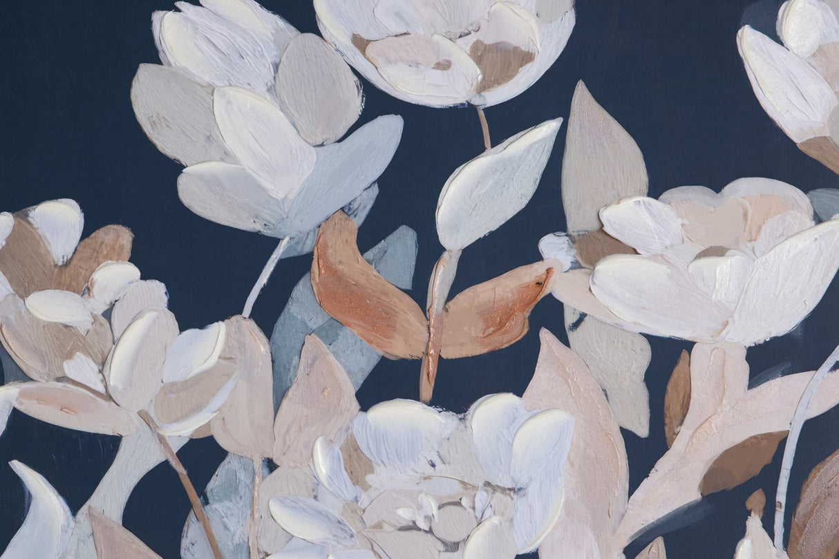 CUADRO FLORES 80% PINTADO A MANO 123x4x83 CM