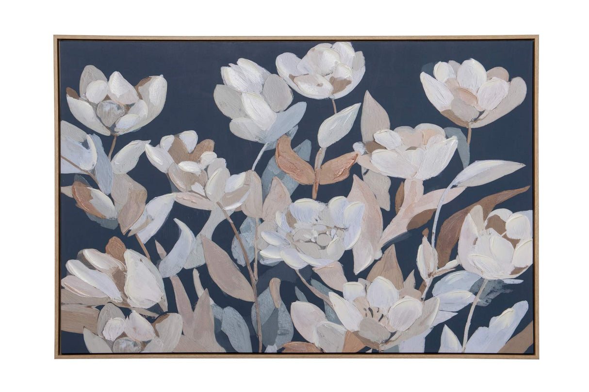 CUADRO FLORES 80% PINTADO A MANO 123x4x83 CM