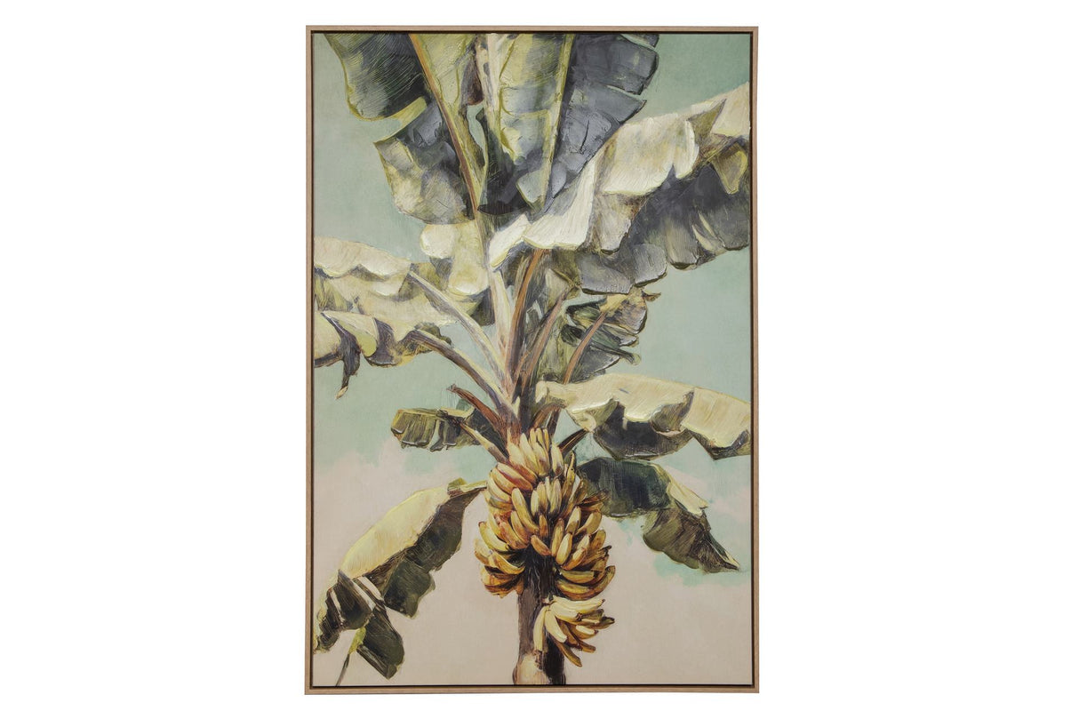 CUADRO HOJAS 80% PINTADO A MANO 83x4x123 CM