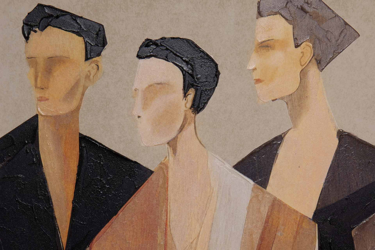 CUADRO PERSONAS 80% PINTADO A MANO 83x4x123 CM