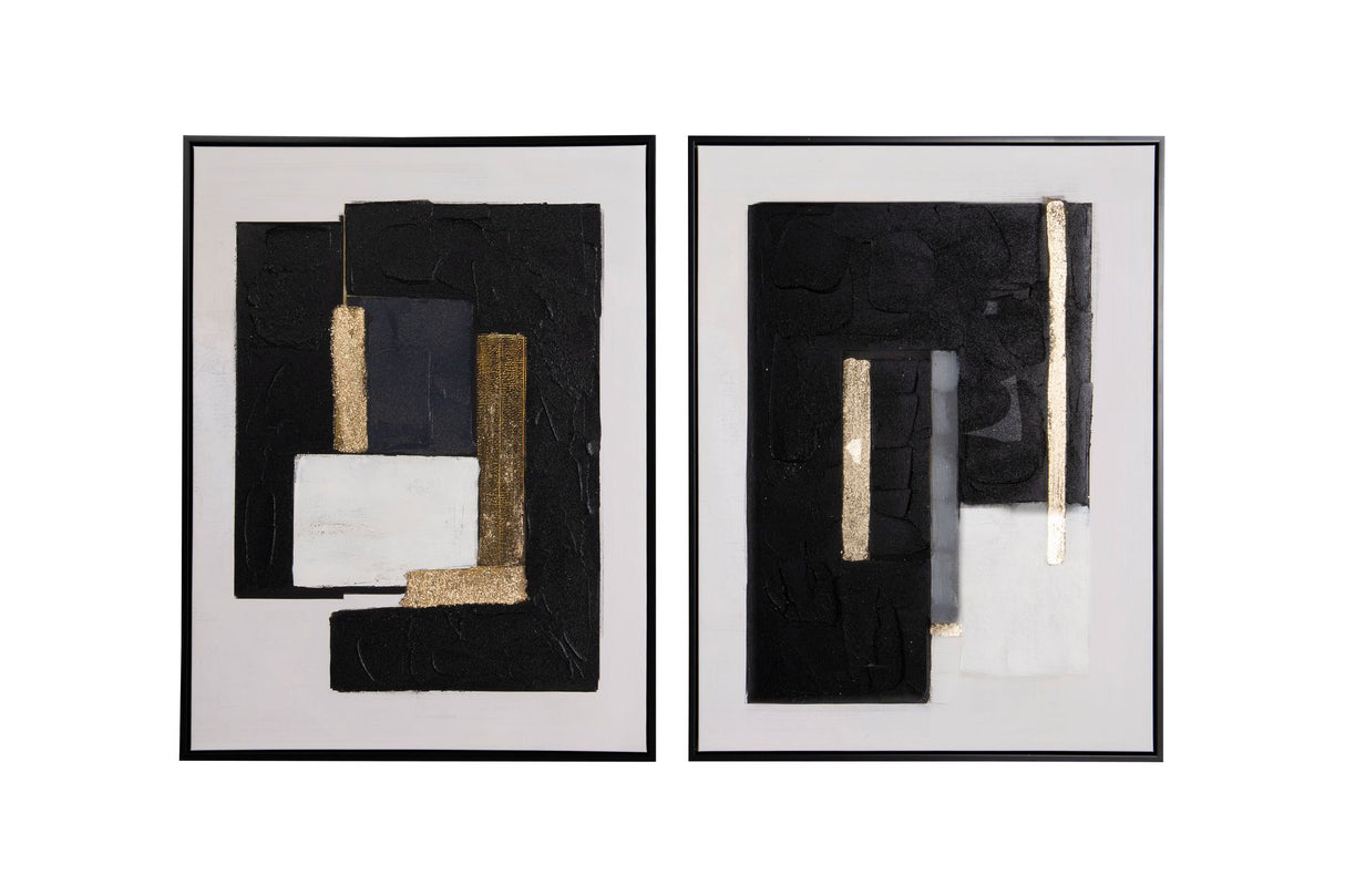 SET 2 CUADROS 80% PINTADO A MANO 63x4x83 CM