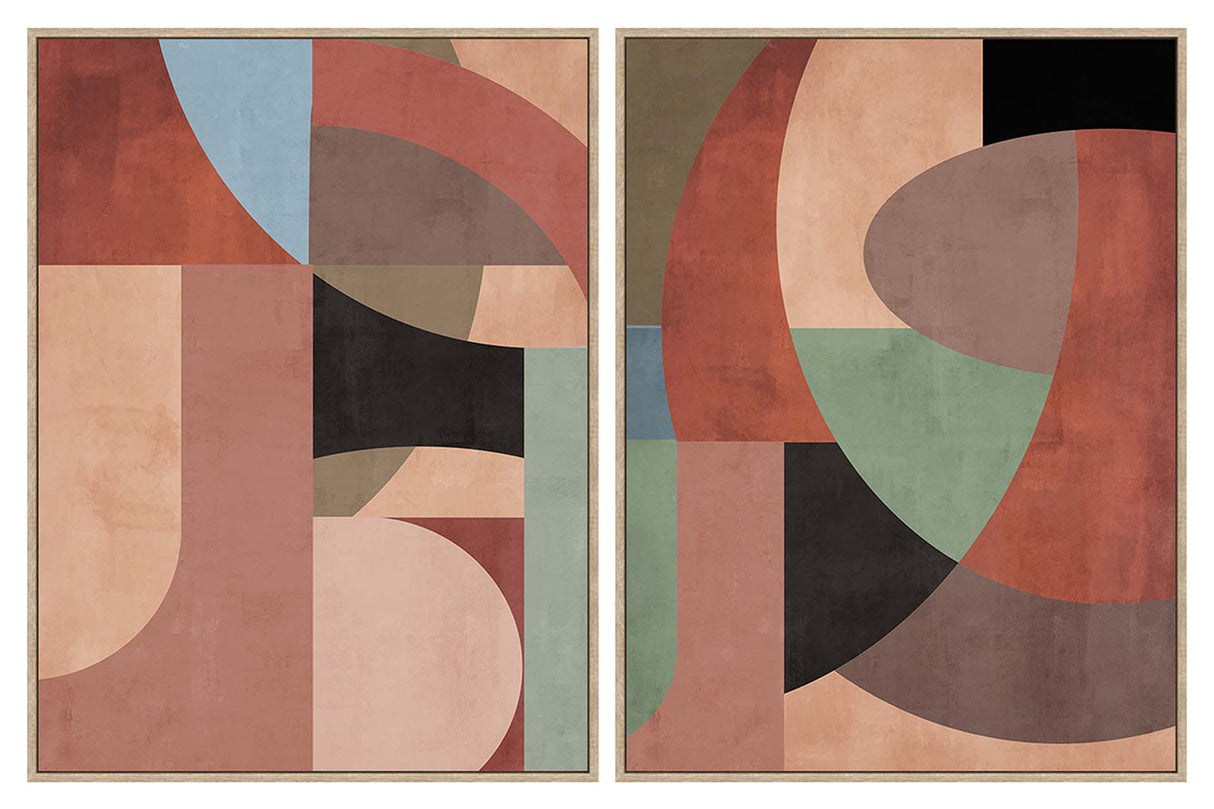 SET 2 CUADROS 80% PINTADO A MANO 63x4x83 CM