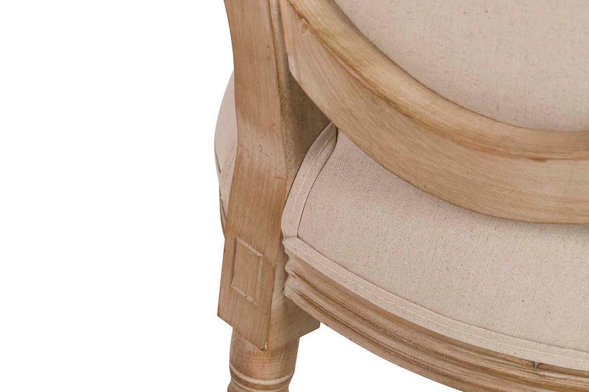 SILLA LINO BEIGE PATAS ROBLE 50x53x96 CM