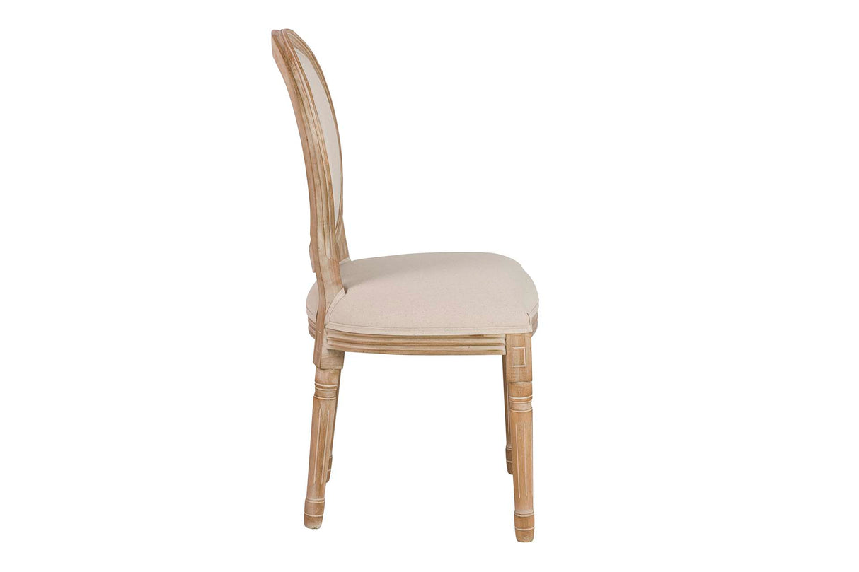 SILLA LINO BEIGE PATAS ROBLE 50x53x96 CM