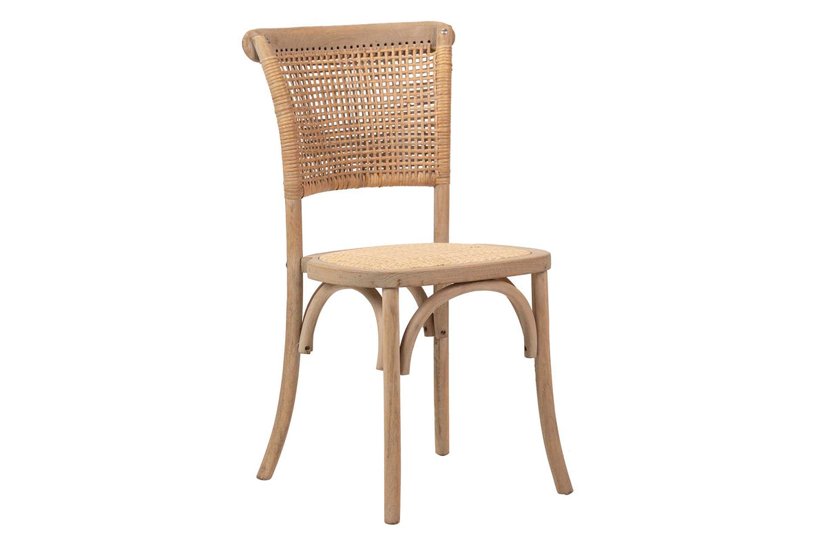 Sedia impilabile Ratan Wood 50x52x87 cm