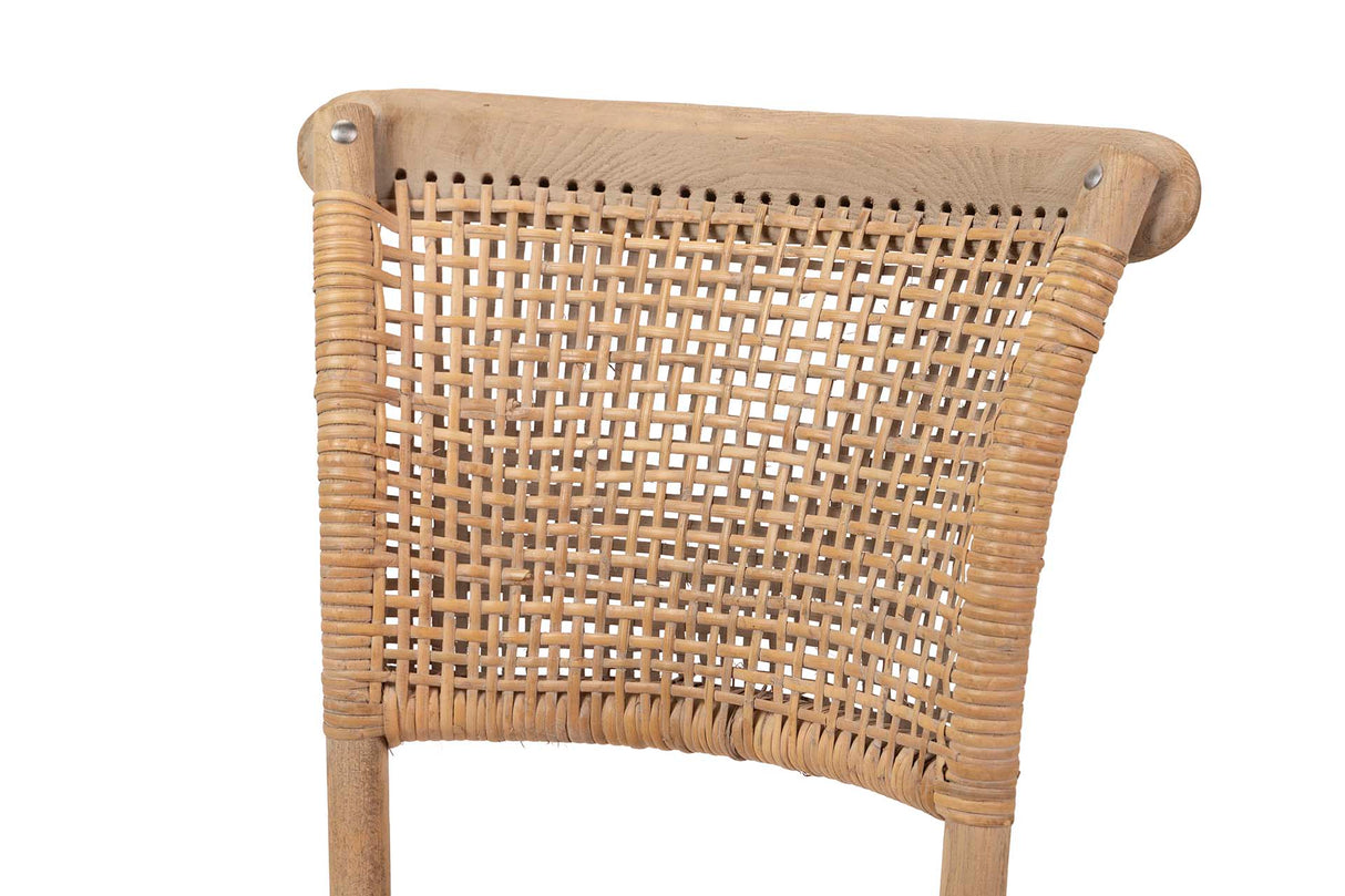 Sedia impilabile Ratan Wood 50x52x87 cm