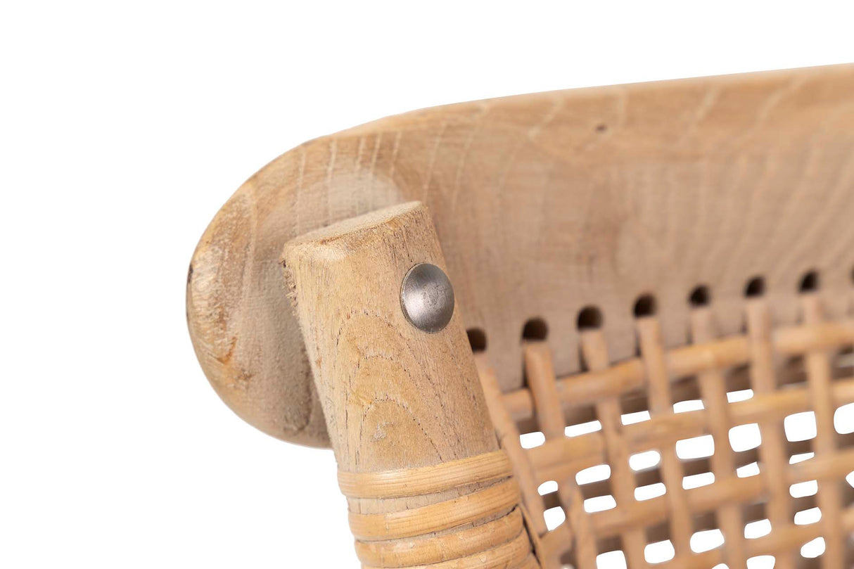 Sedia impilabile Ratan Wood 50x52x87 cm