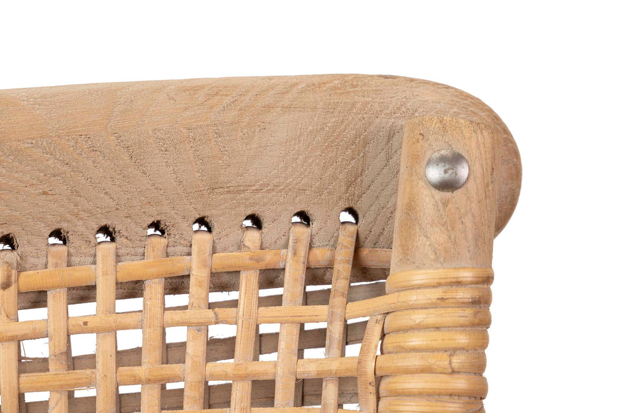 Sedia impilabile Ratan Wood 50x52x87 cm