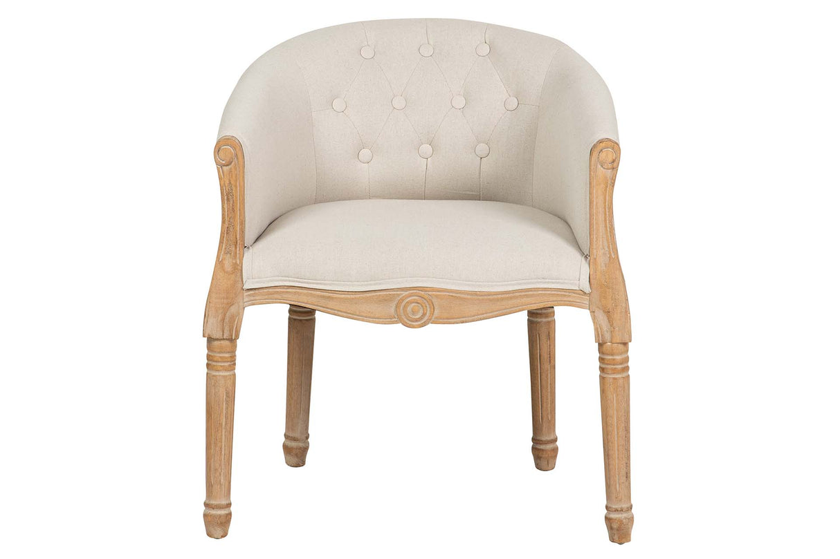 BUTACA LINO CAPITONE PATAS MADERA 61x61x71 CM