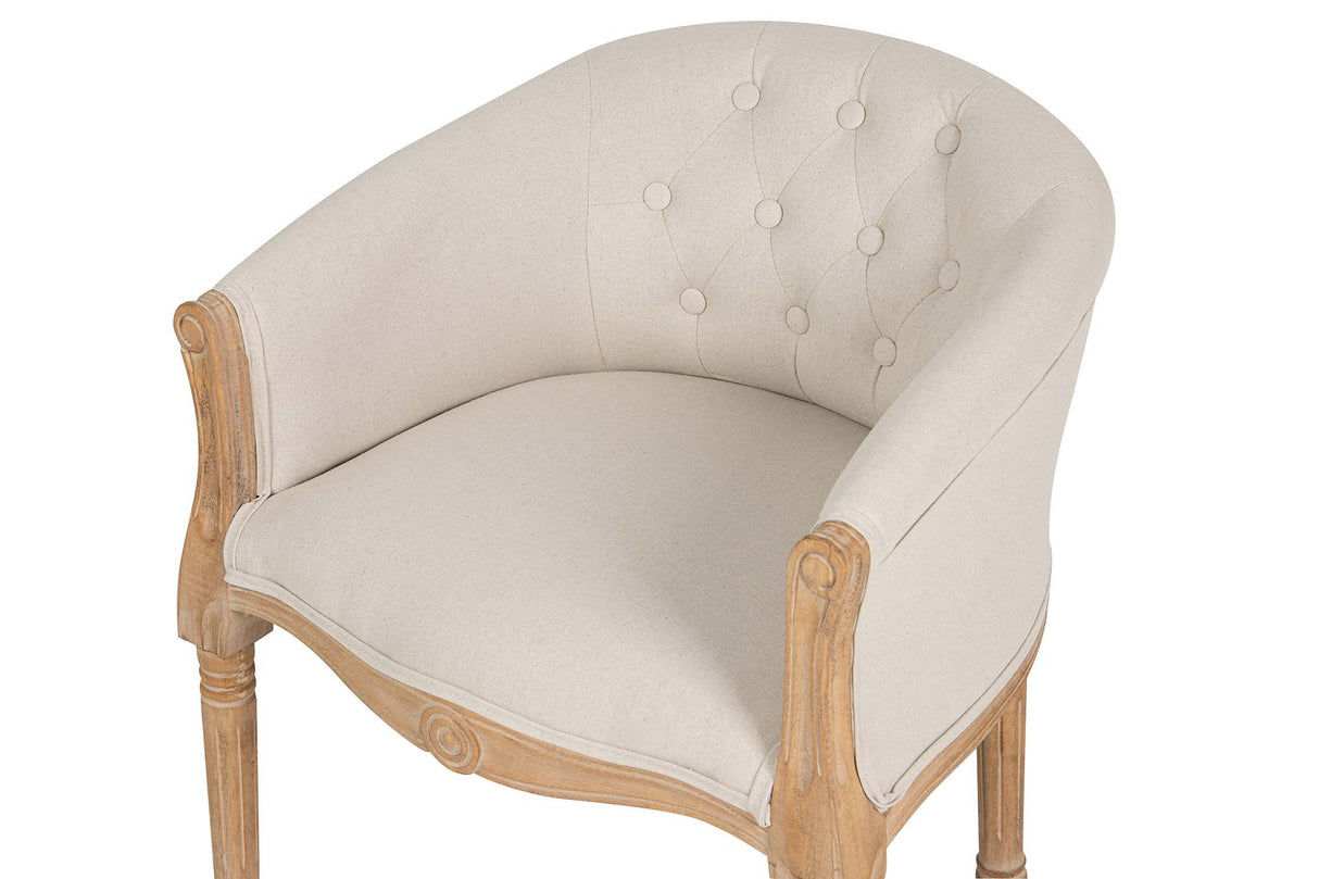 BUTACA LINO CAPITONE PATAS MADERA 61x61x71 CM