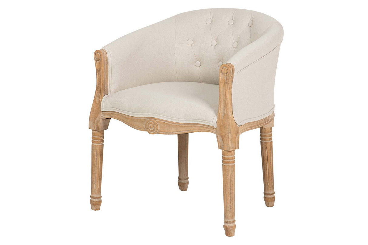 BUTACA LINO CAPITONE PATAS MADERA 61x61x71 CM