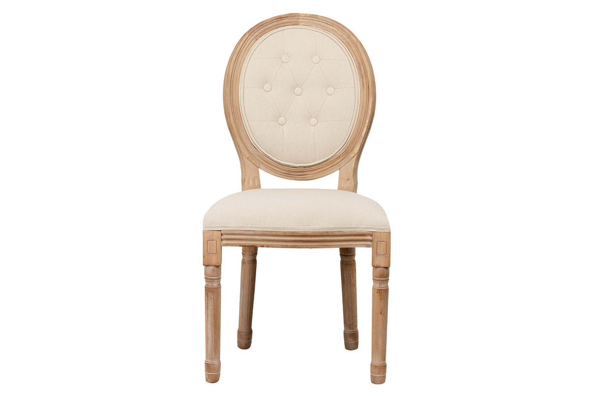 SILLA MEDALLON CAPITONE PATAS DE MADERA 48x48x96CM