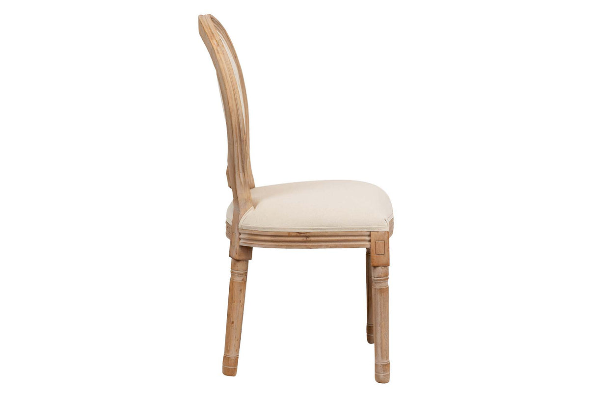 SILLA MEDALLON CAPITONE PATAS DE MADERA 48x48x96CM