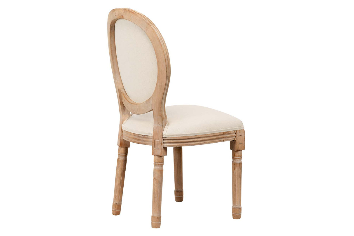 SILLA MEDALLON CAPITONE PATAS DE MADERA 48x48x96CM