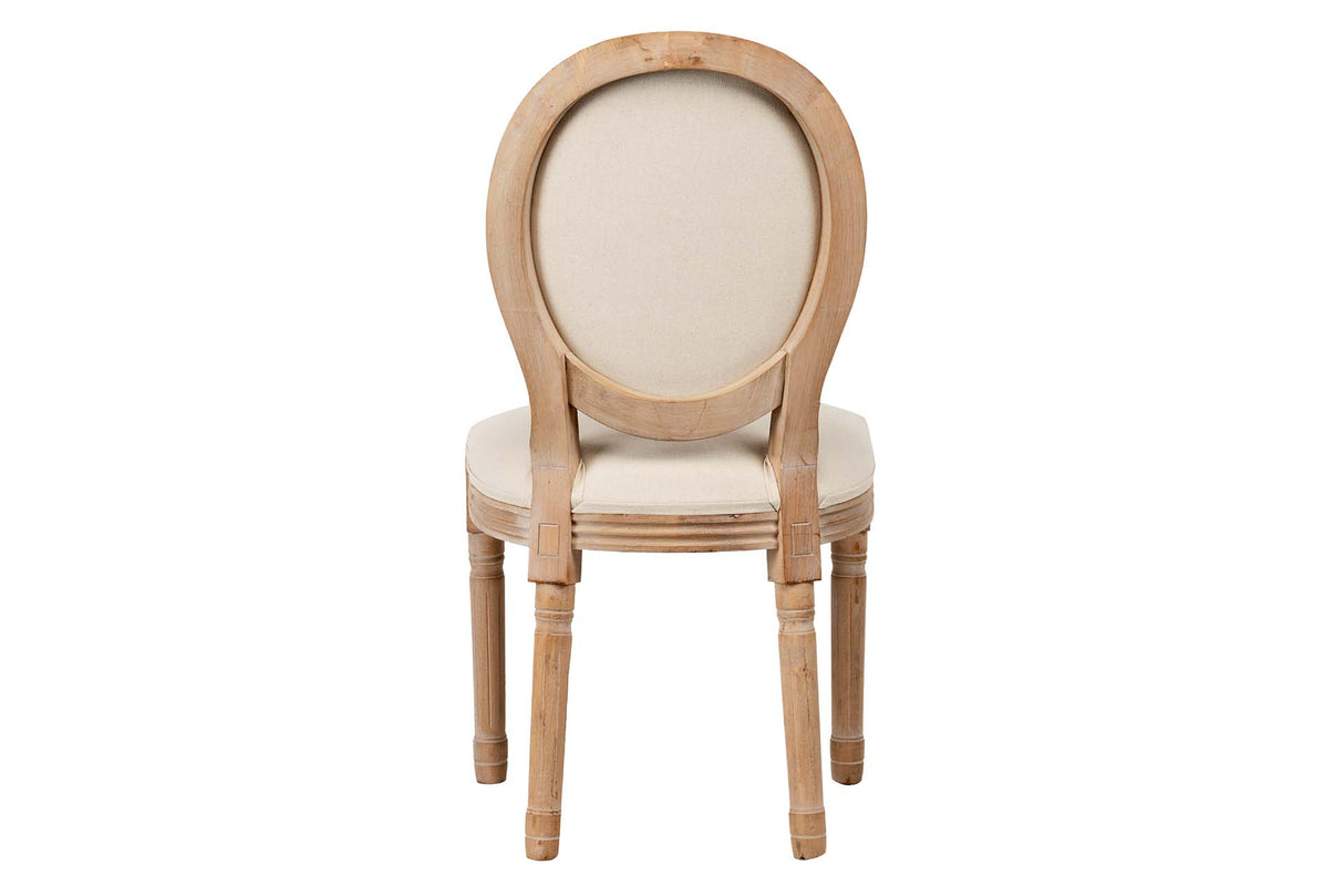 SILLA MEDALLON CAPITONE PATAS DE MADERA 48x48x96CM