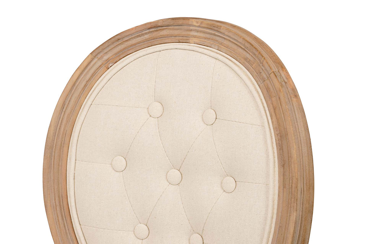 SILLA MEDALLON CAPITONE PATAS DE MADERA 48x48x96CM