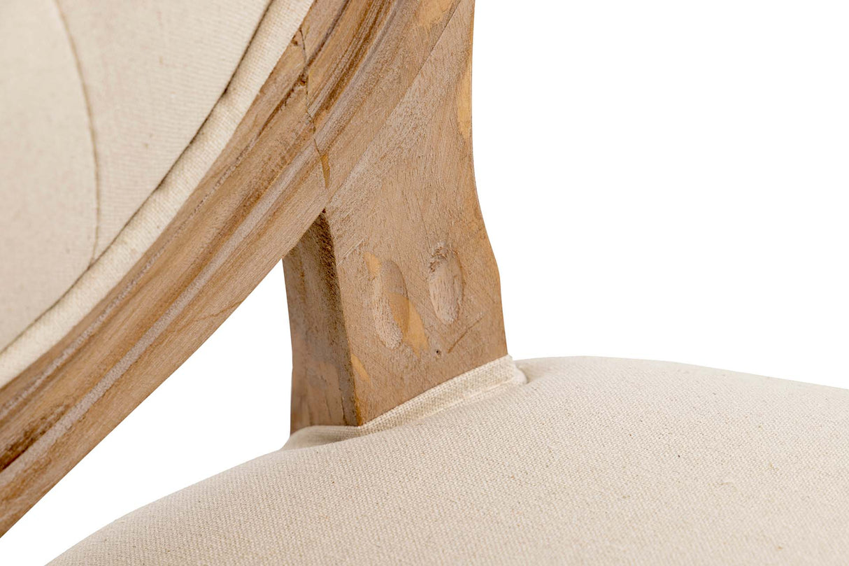 SILLA MEDALLON CAPITONE PATAS DE MADERA 48x48x96CM