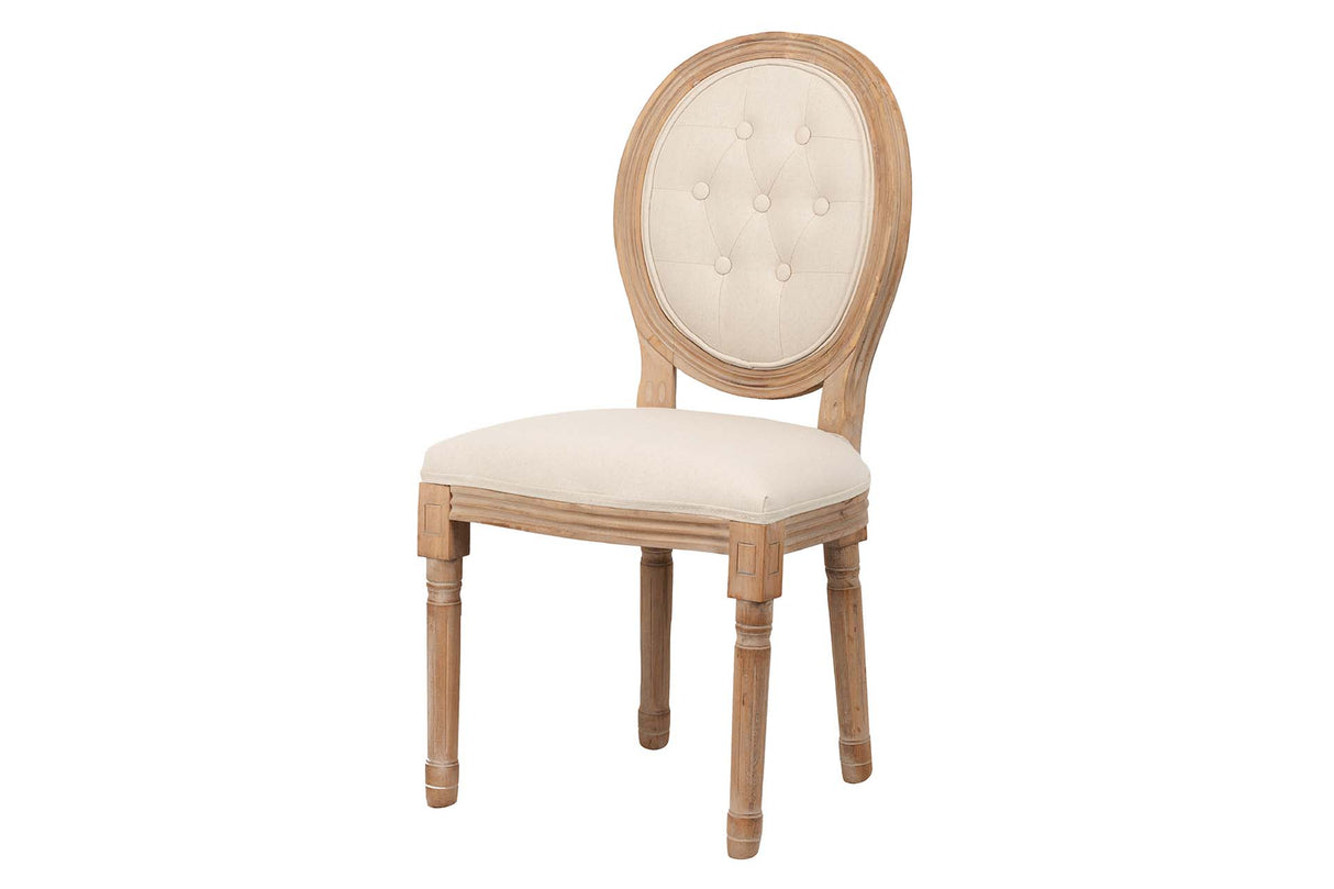 SILLA MEDALLON CAPITONE PATAS DE MADERA 48x48x96CM